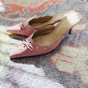 Pink Suede Hilly Schultz Mule